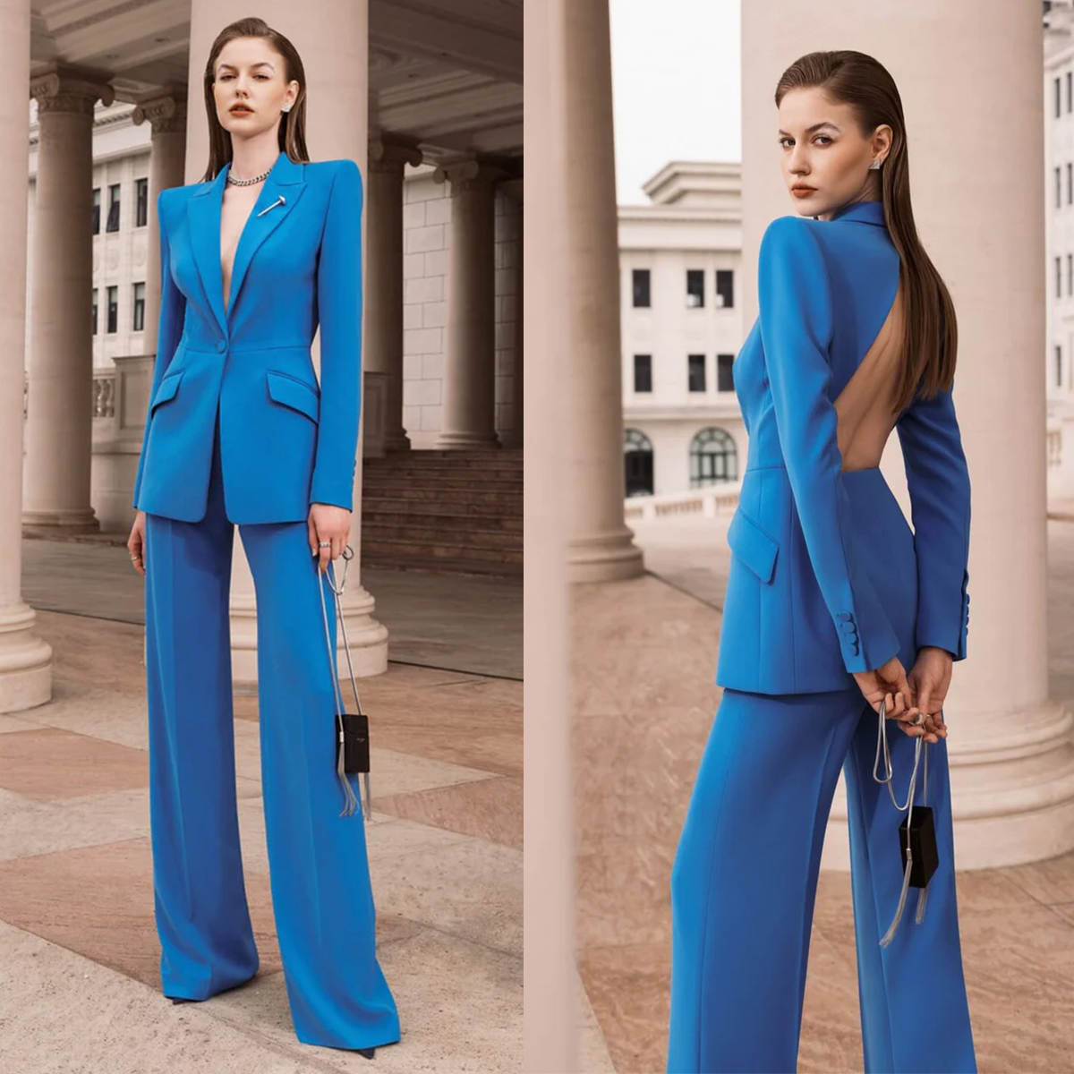 Women Formal Wear For Graduation - Sexy open rug dames blazer pakken