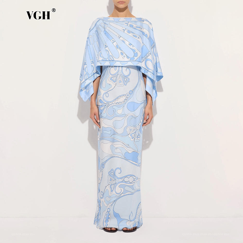 Woman Formal Wear - VGH Lichtblauwe abstracte print tweedelige set
