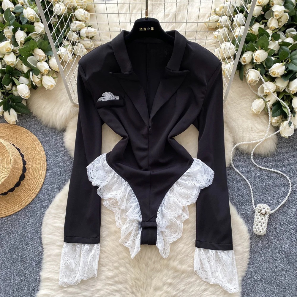 Women'S Formal Wear Jumpsuit - Hotsweet Turn-down kraag elegante lange mouwen