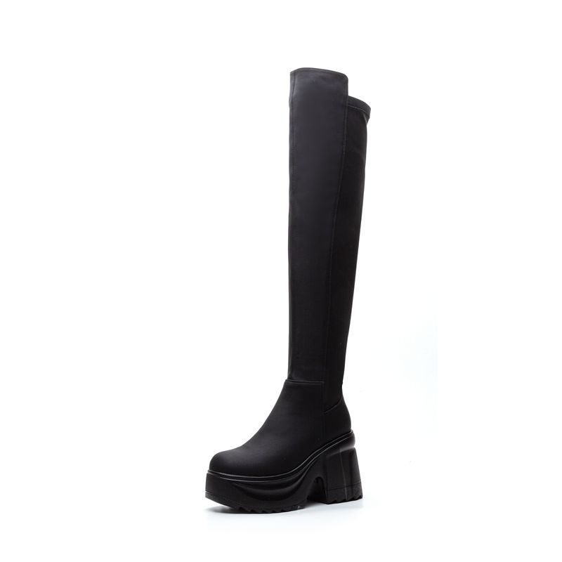 Woman Formal Wear - Dames kniehoge dikke zool brede hak