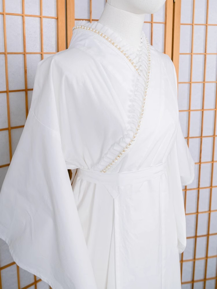 Women'S Formal Traditional Wear - Kant getrimde kimono ondergoed witte kleur