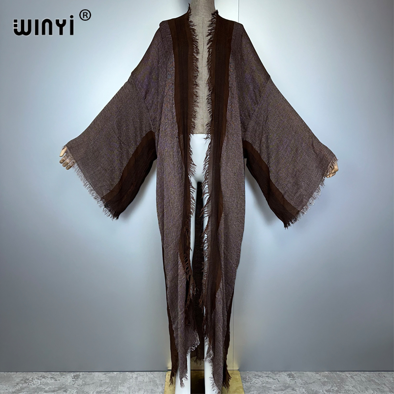 Young Women'S Formal Wear - WINYI Retro Kimono Maxi Cardigan Strandkleding