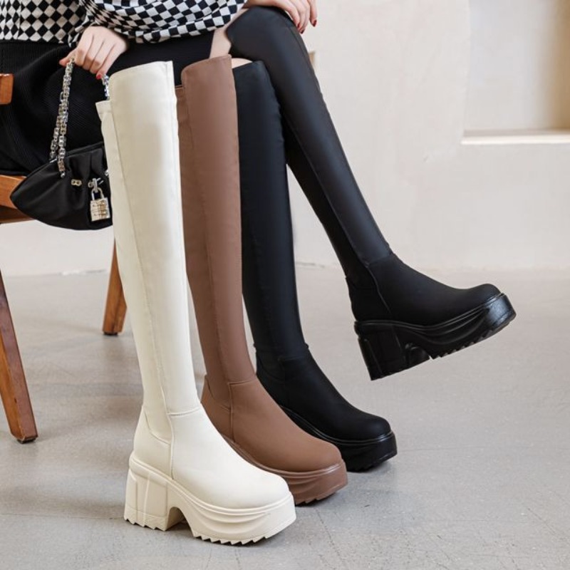 Dames kniehoge dikke zool bred - Woman Formal Wear recensie en prijs