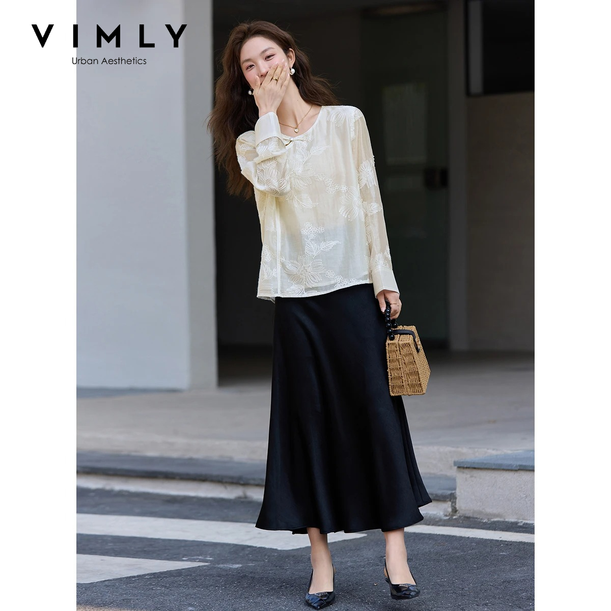 VIMLY Apricot Nieuwe Chinese G - Women'S Formal Wear Blouse recensie en prijs