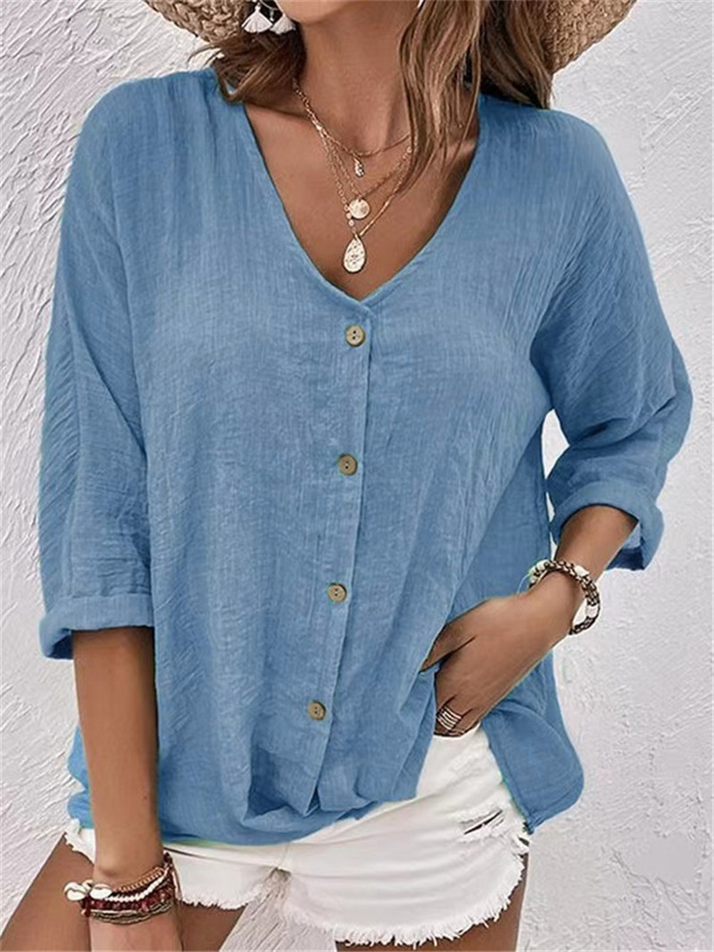 Elegante knoppen effen blouse  - Women'S Formal Wear Blouse recensie en prijs