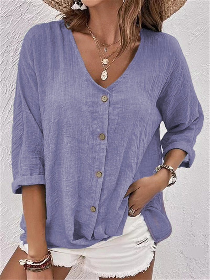Elegante knoppen effen blouse  - Women'S Formal Wear Blouse recensie en prijs
