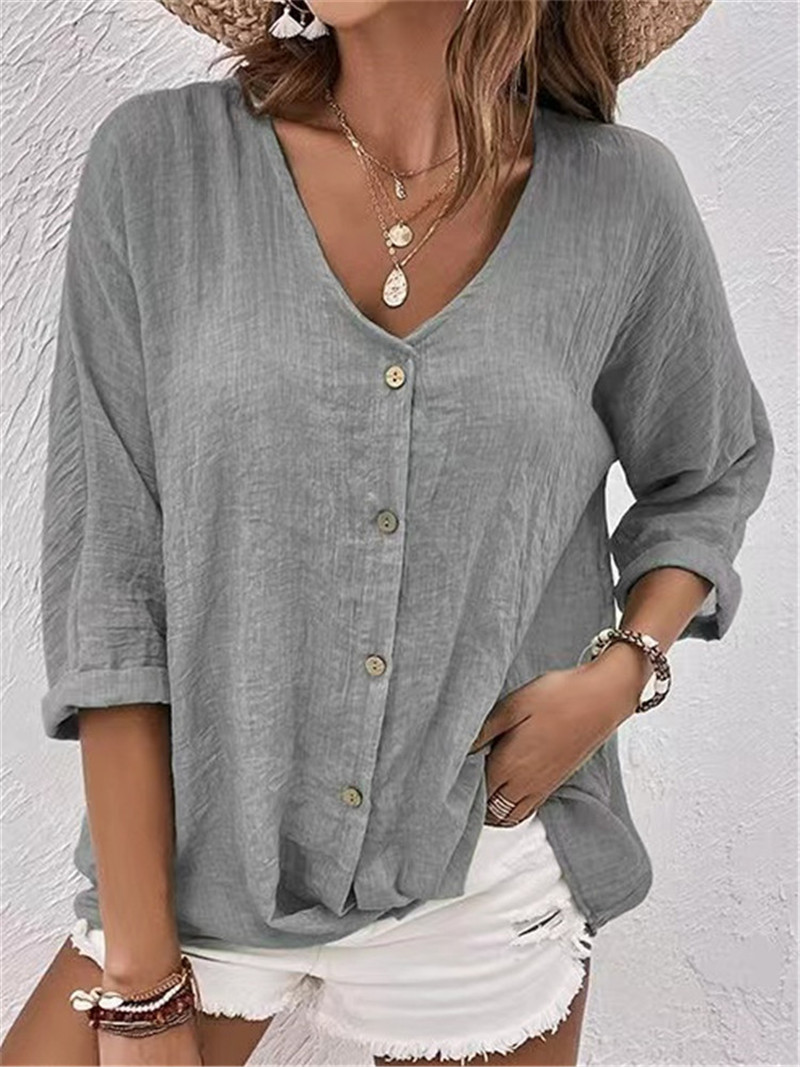 Elegante knoppen effen blouse  - Women'S Formal Wear Blouse recensie en prijs