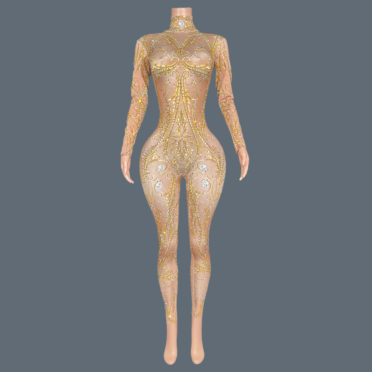 GOUDEN Steentjes Spandex Bodyc - Women'S Formal Wear Jumpsuit recensie en prijs