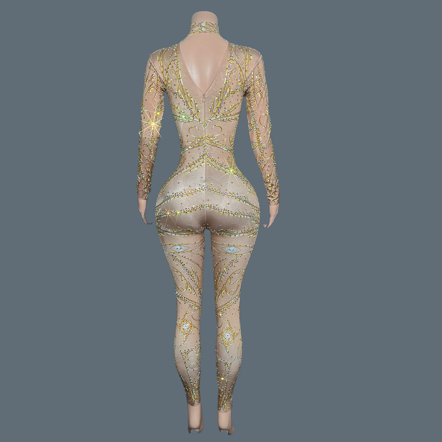 GOUDEN Steentjes Spandex Bodyc - Women'S Formal Wear Jumpsuit recensie en prijs
