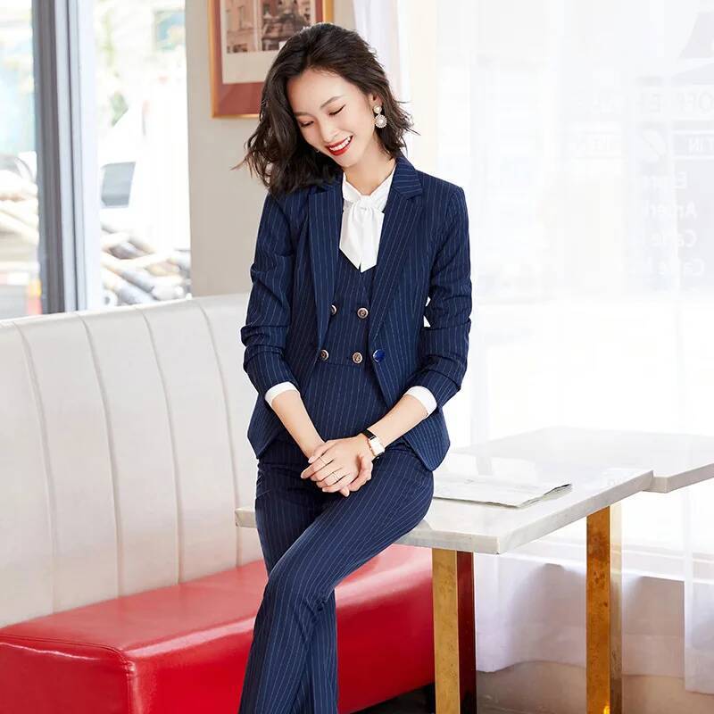 Mode Gestreepte Formele Pakken - Women Formal Wear Interview recensie en prijs
