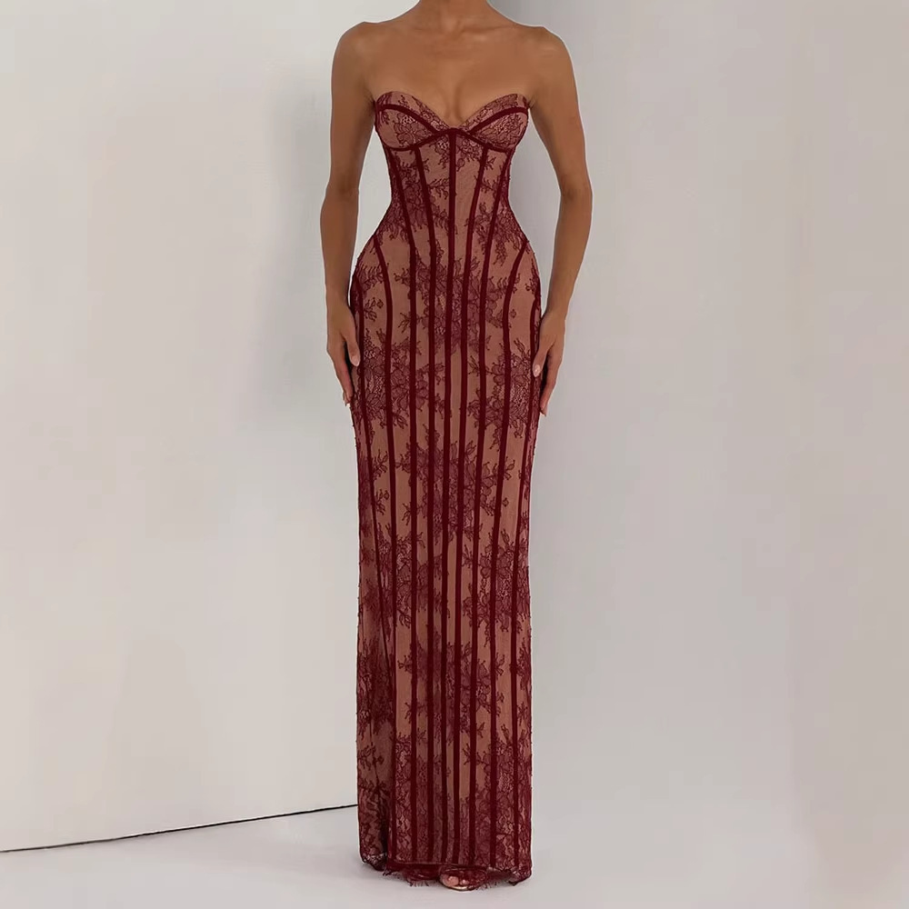 Strapless bodycon maxi jurk vo - Woman Formal Wear recensie en prijs