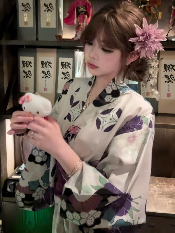 Traditionele paarse kimono-bad - Women'S Formal Traditional Wear recensie en prijs